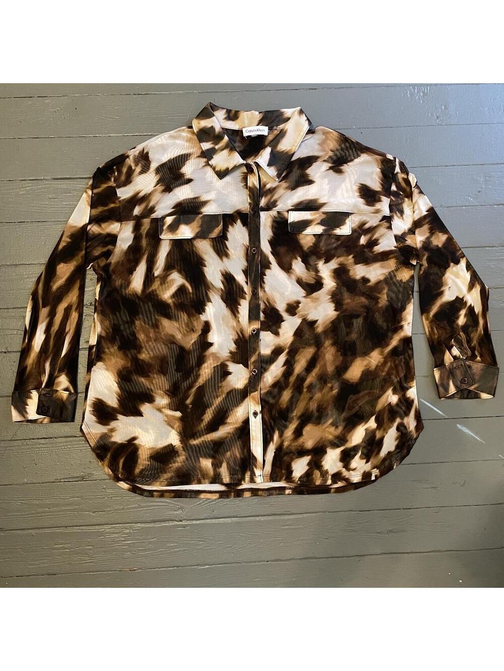 Calvin Klein Women's Brown and Multi Shirt